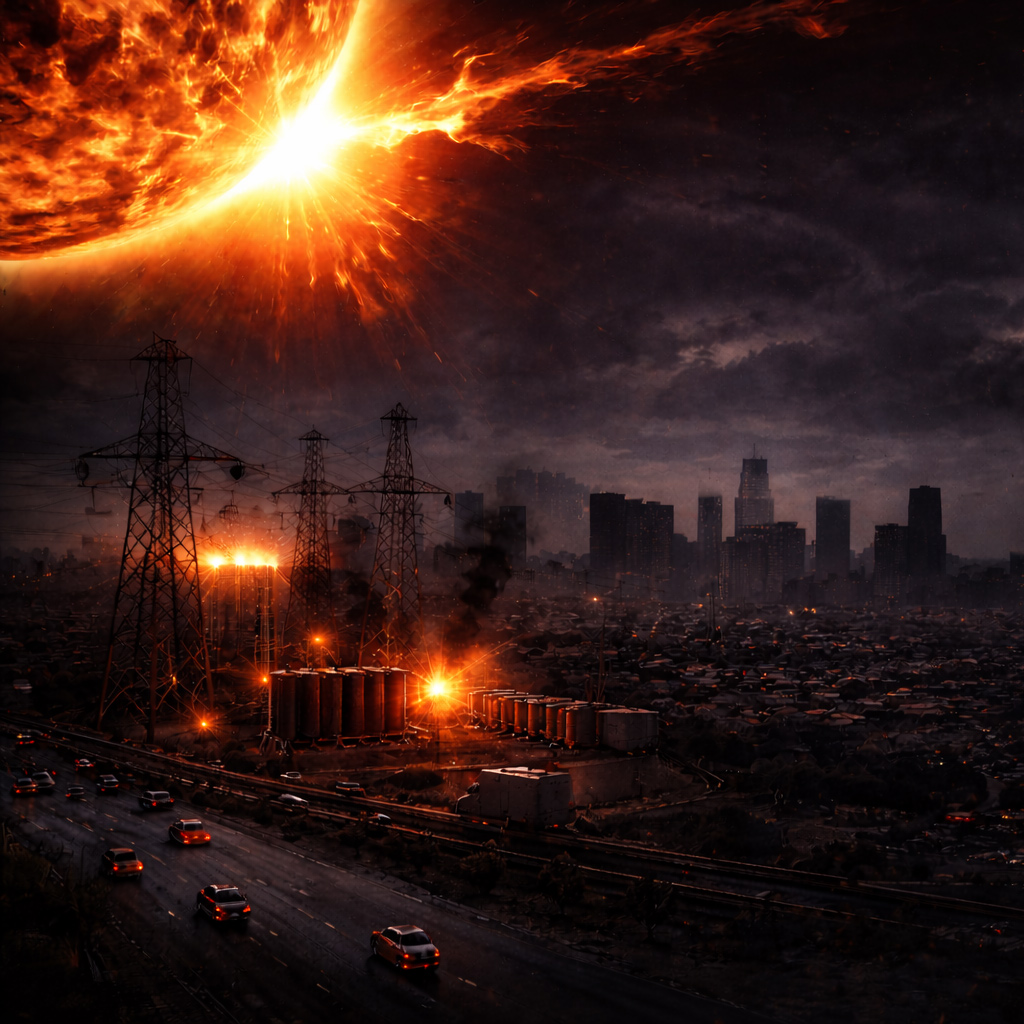 Solar storm scenario artwork
